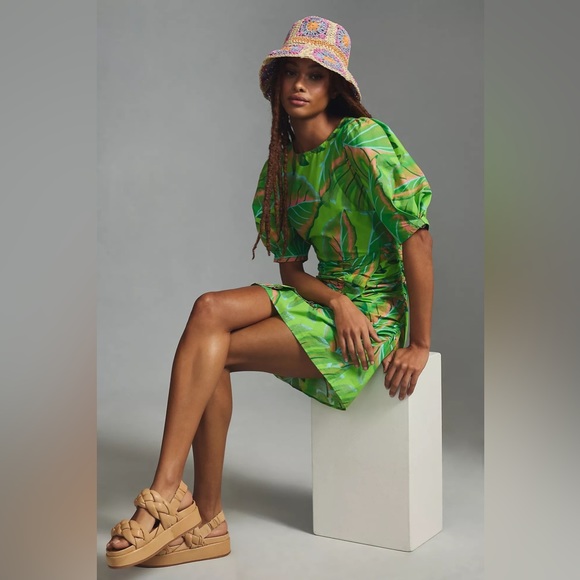 Anthropologie Farm Rio Puff-Sleeve Mini Dress - Picture 3 of 12